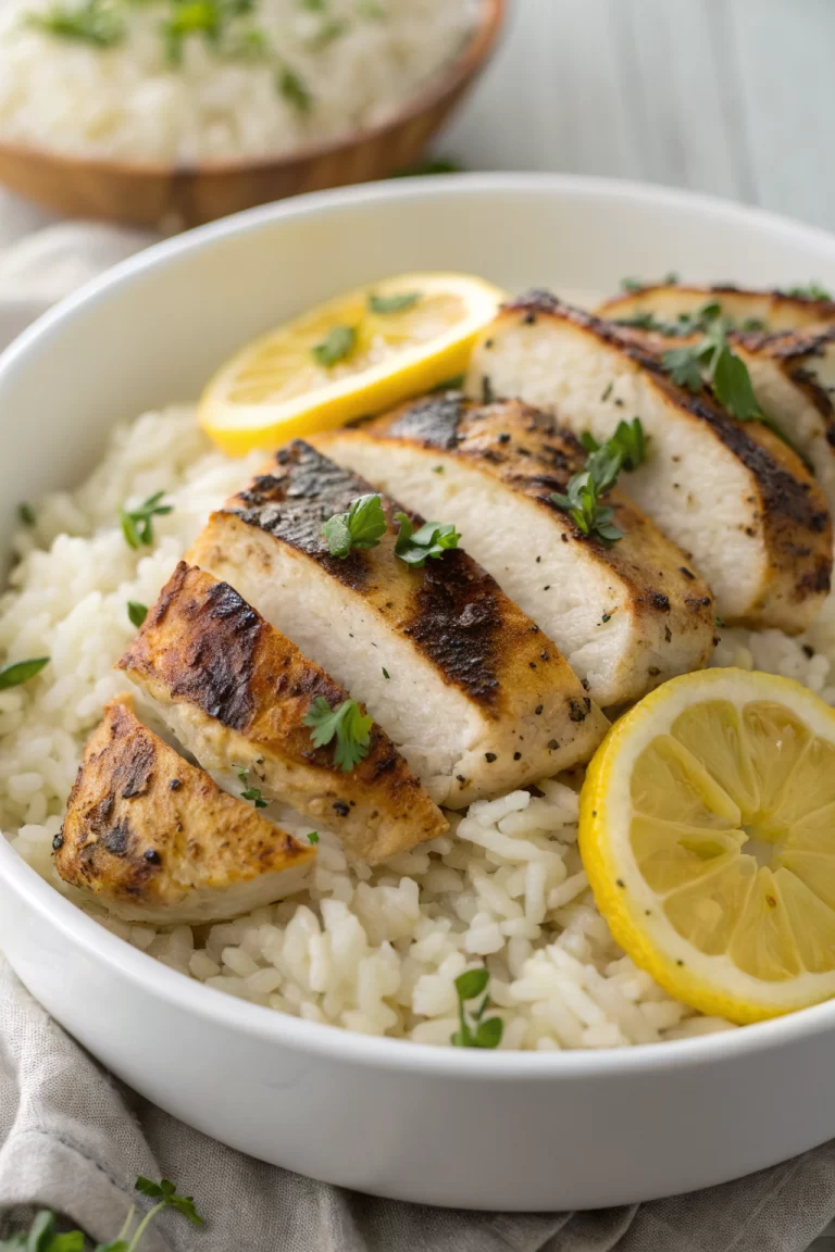 Chicken Scampi With Garlic Parmesan Rice