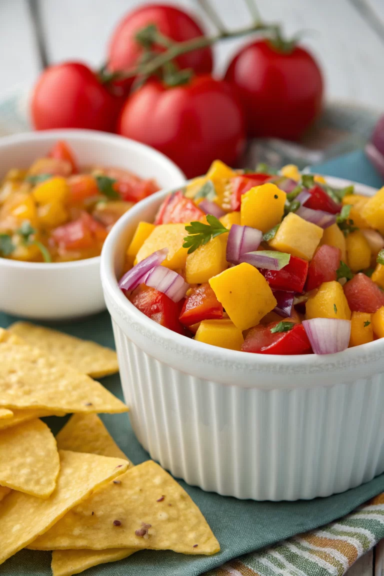 Fresh Mango Peach Salsa Recipe