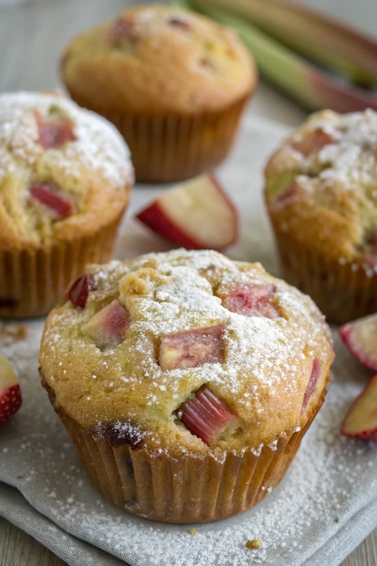 Rhubarb Muffins with Greek Yogurt