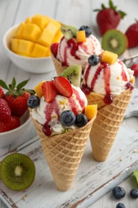 Yummy Yogurt and Fruit Cone Recipe