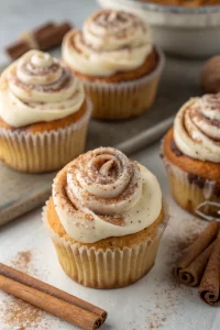Chai Latte Cupcakes with Caramel Brûlée Frosting