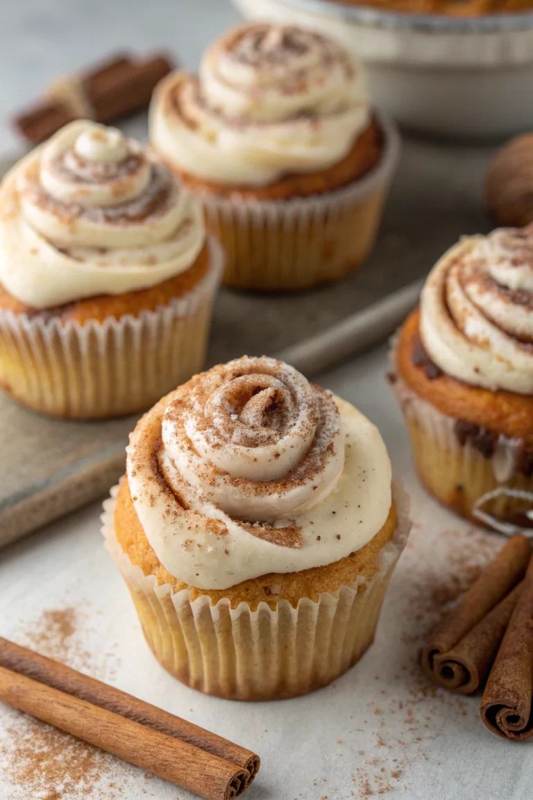 Chai Latte Cupcakes with Caramel Brûlée Frosting