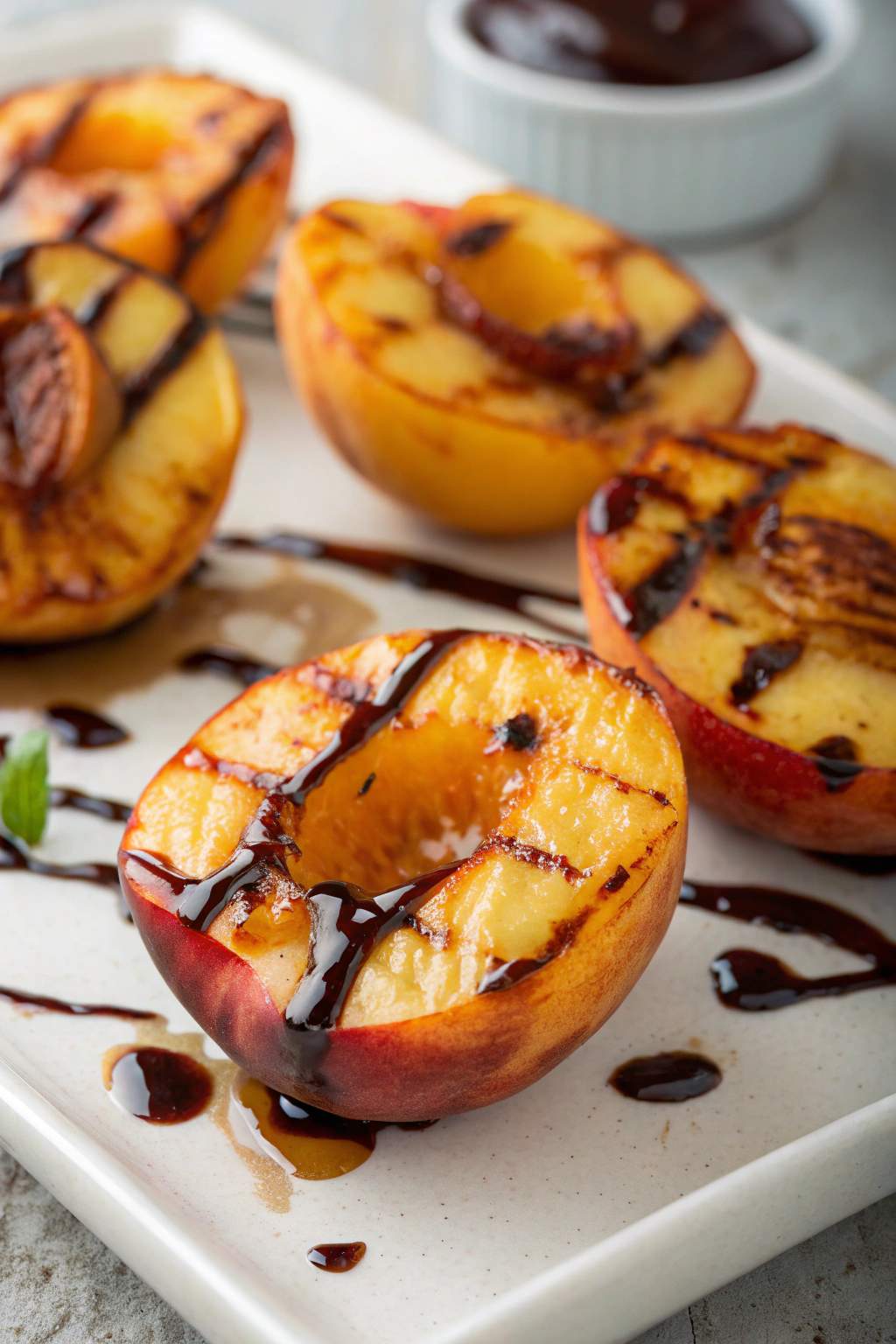Grilled Peaches with Blackberry Sauce Recipe