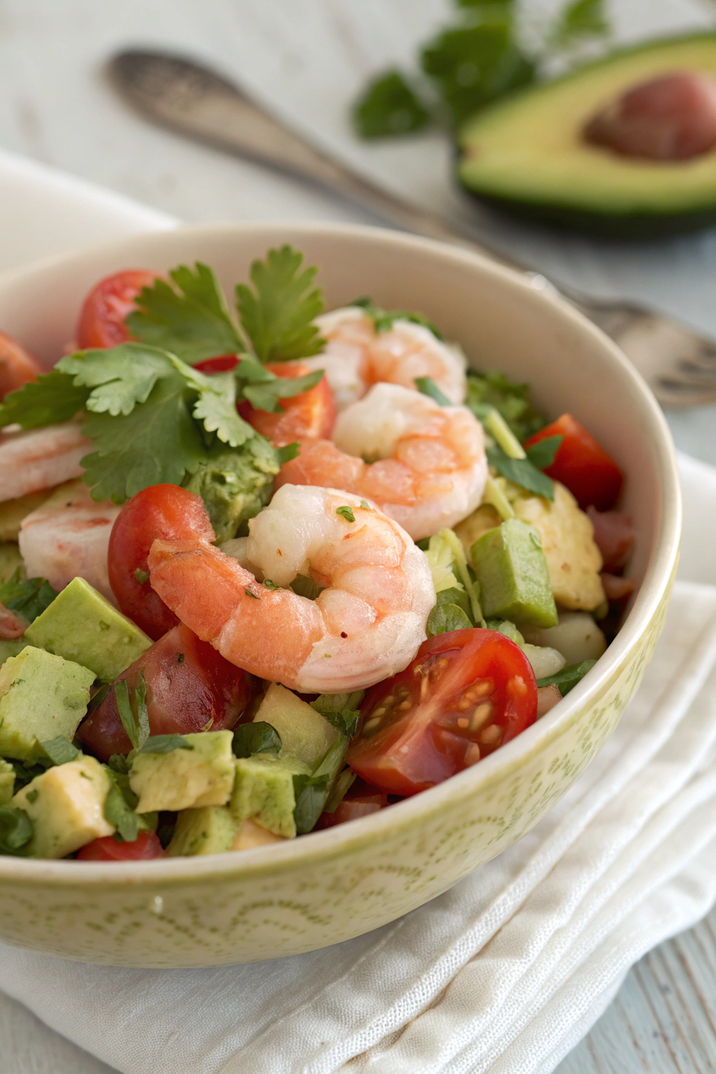 Healthy Avocado Salsa Shrimp Salad Recipe