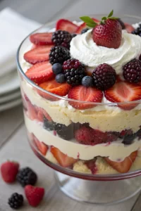 Mixed Berry Trifle With Raspberry Jelly