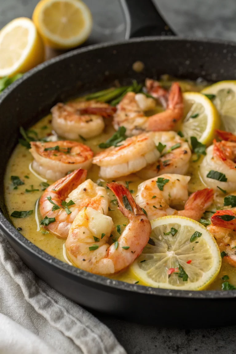 One Pan Dairy Free Creamy Garlic Shrimp Recipe