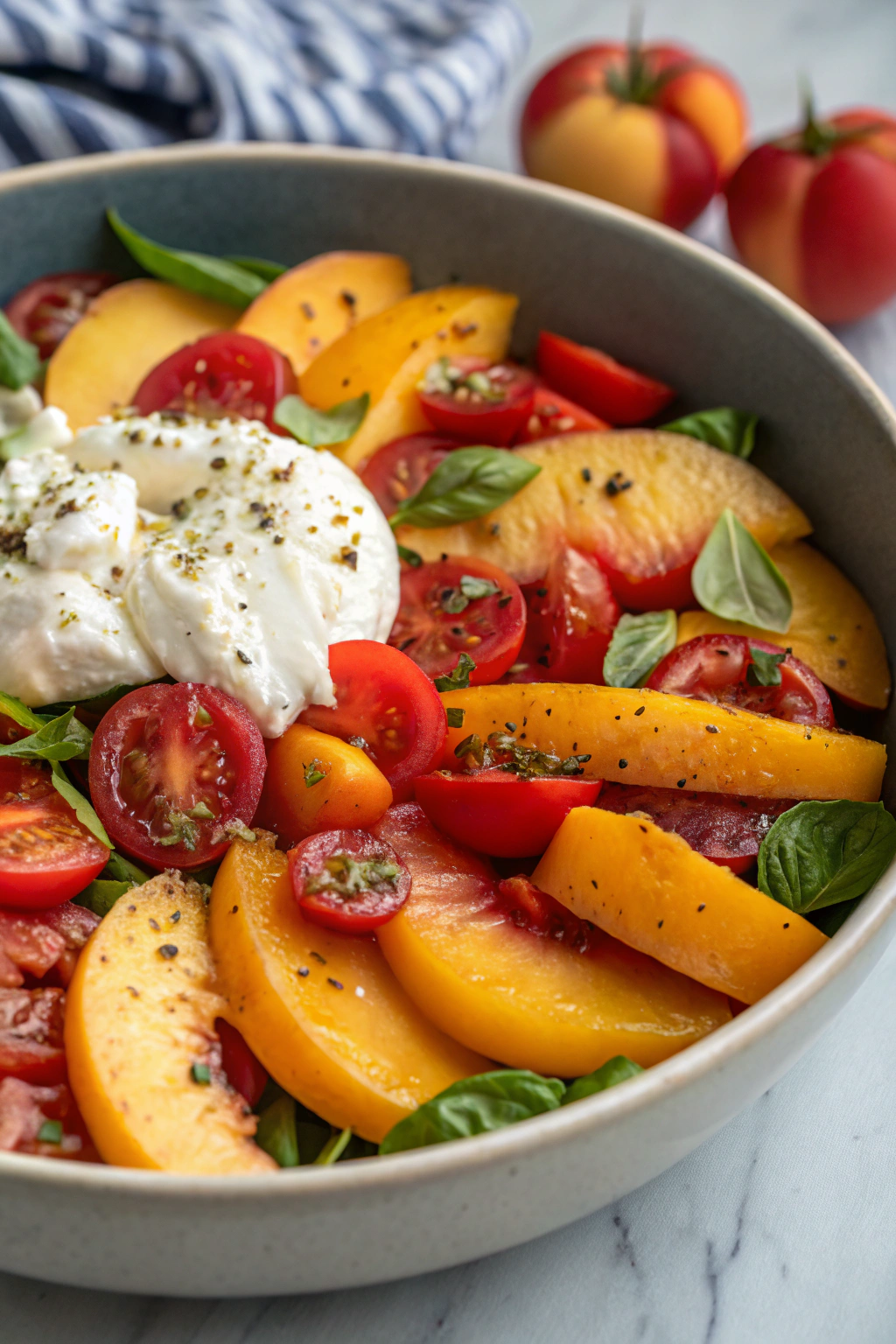 Peach Burrata Salad Recipe