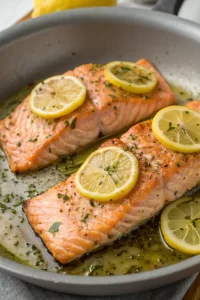 Salmon with Garlic Lemon Butter Sauce Recipe