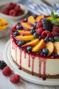 Summer Berry and Peach Cheesecake Recipe