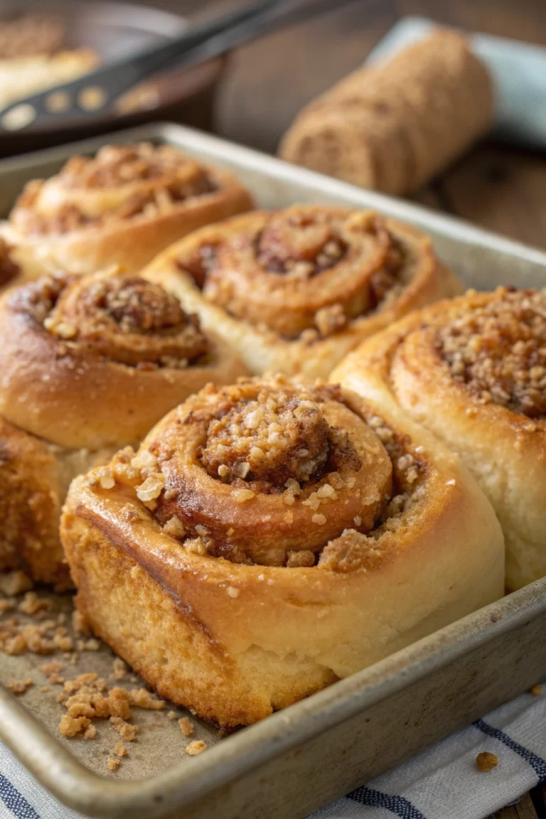 Apple Cheesecake Buns with a Crumble Topping and Sweet Glaze