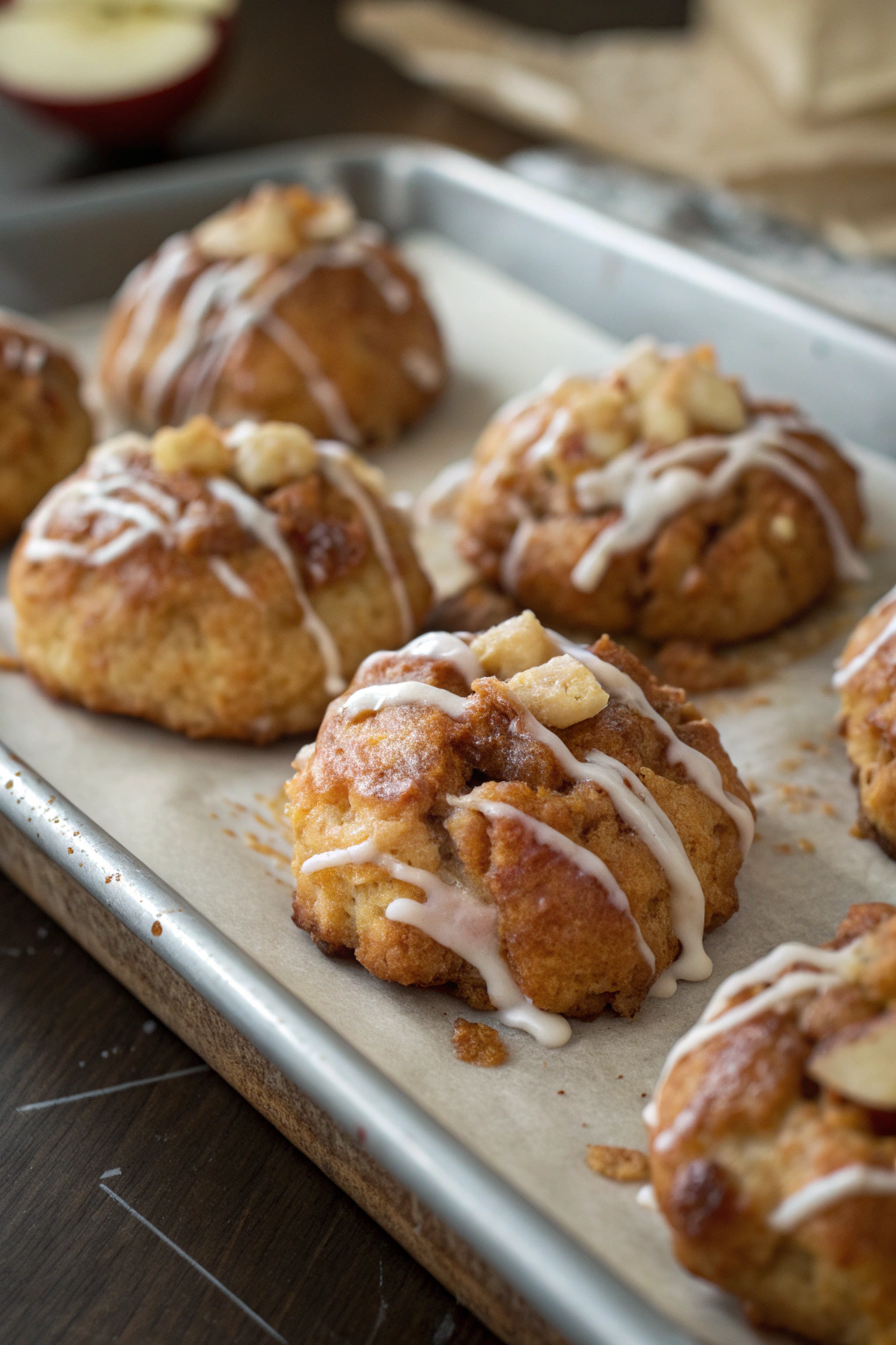 Baked Apple Fritters with Glaze