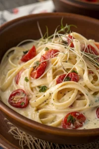 Creamy Vegan Zucchini Pasta with Basil and Lemon
