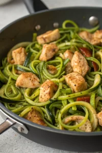 Garlic Chicken Zucchini Noodles Stir Fry Recipe