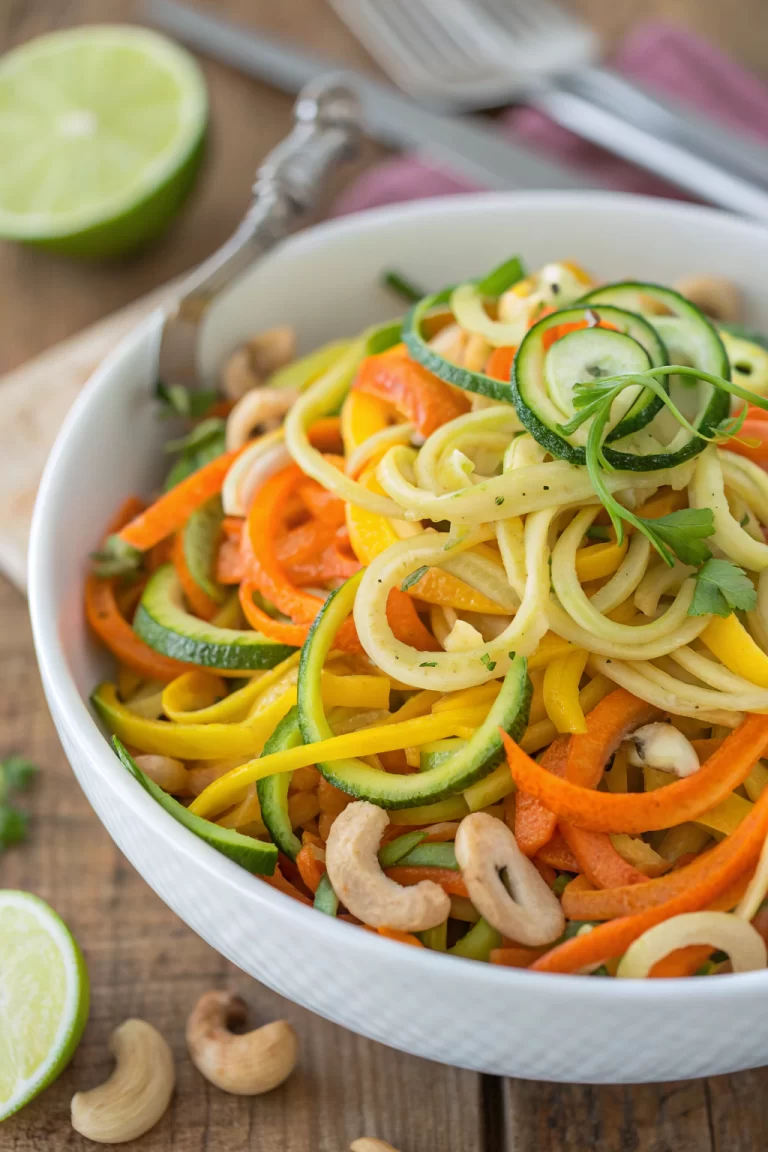 Garlic Lime Cashew Zoodles Recipe