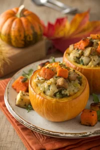 Ground Turkey & Brown Butter Sage Stuffed Pumpkins