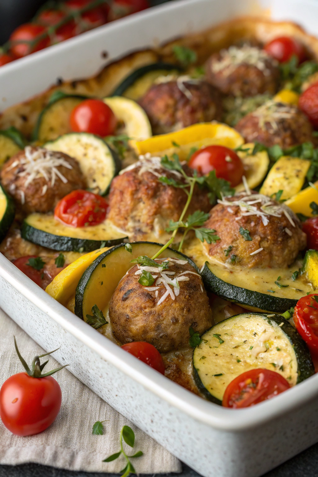 Low Carb Zucchini and Sausage Casserole