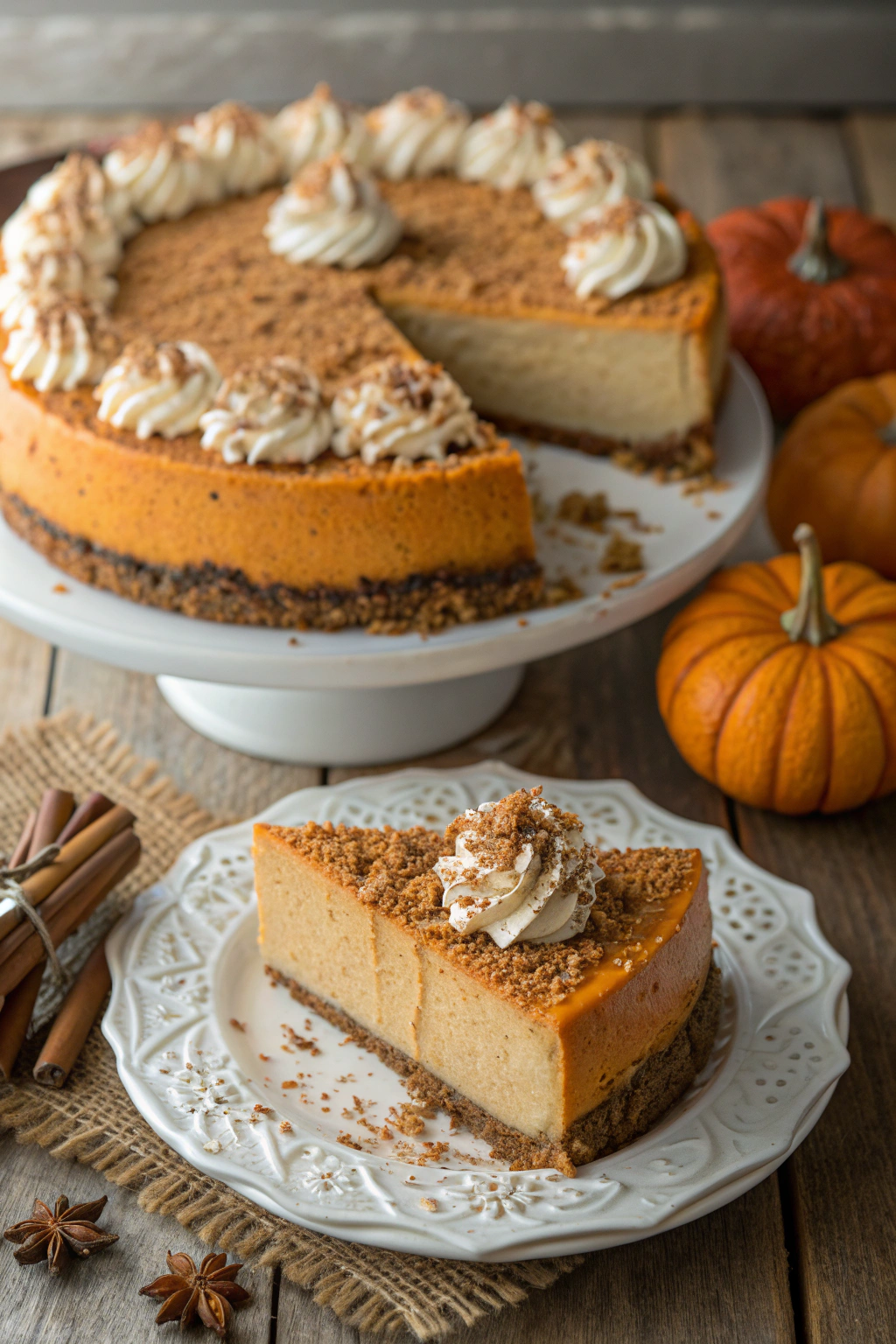 Pumpkin Streusel Cheesecake Recipe