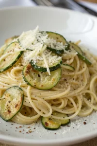 Spaghetti with Fried Zucchini Recipe