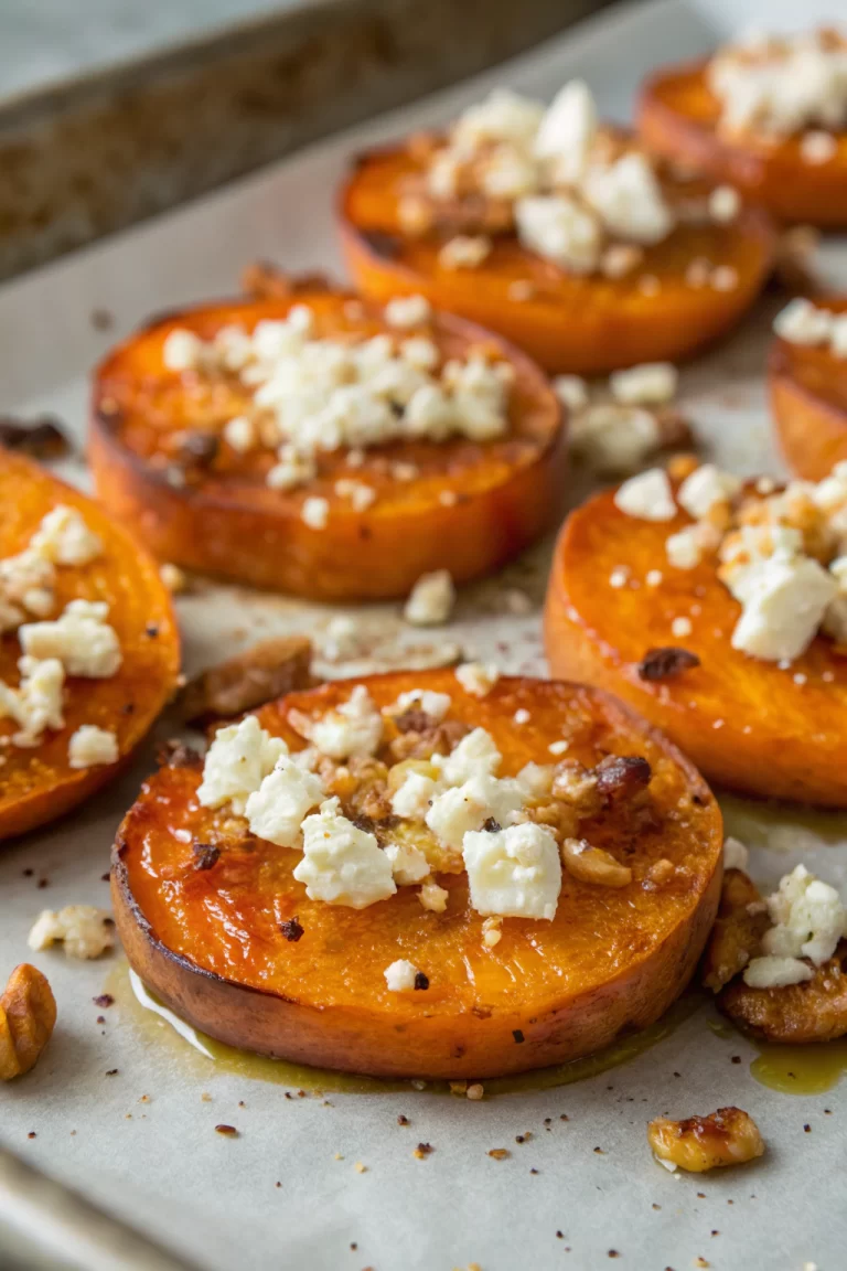 Sweet Potato Rounds with Honey & Feta Crumble