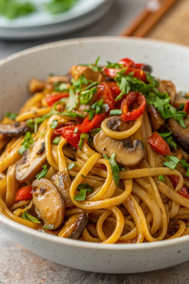 Udon Noodle Stir Fry with Mushrooms Recipe