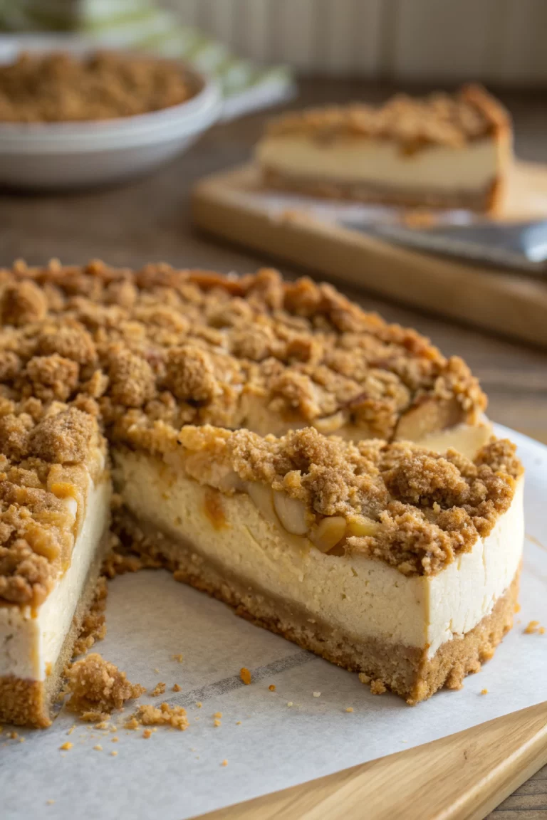 Vegan Apple Crumble Cheesecake