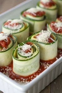 Zucchini Lasagna Roll-Ups With Spinach and Cheese