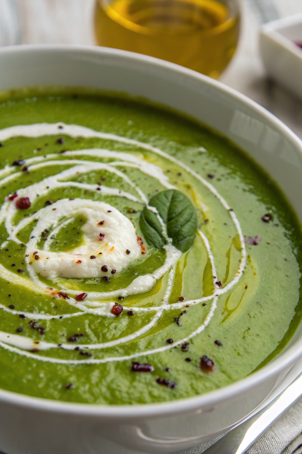 Zucchini Soup with Yogurt Lemon and Dill