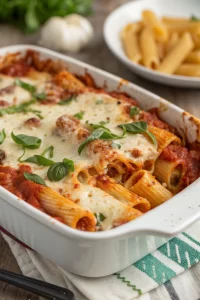 Baked Ziti with Ricotta & Mozzarella
