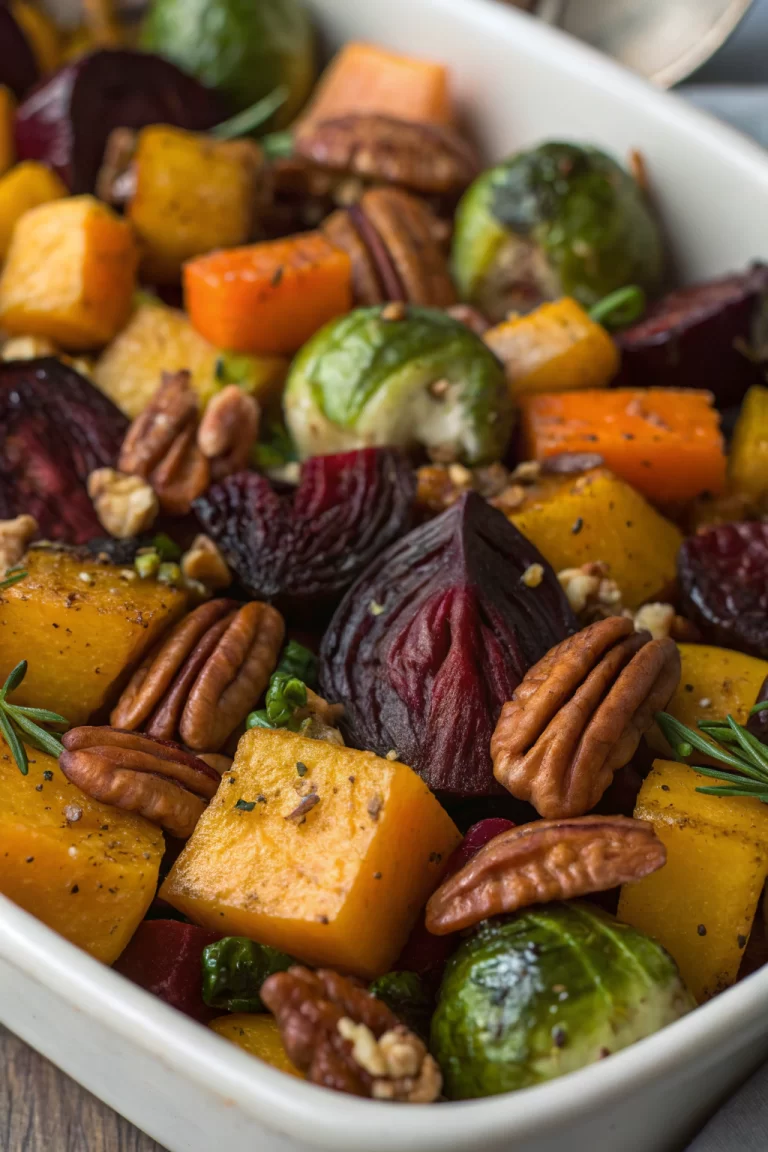 Brussels sprouts Cranberries Pecans Beets and Butternut Squash