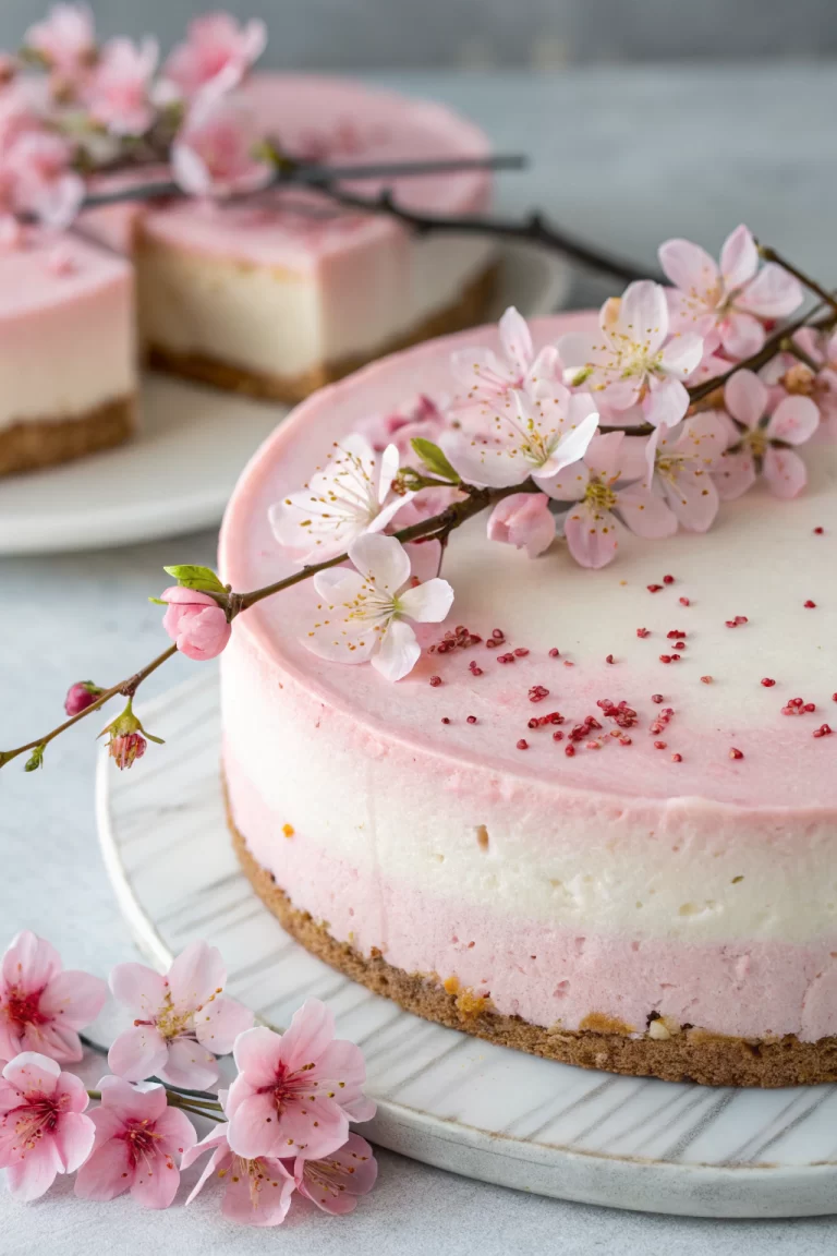 Cherry Blossom Japanese Sakura Cheesecake Recipe