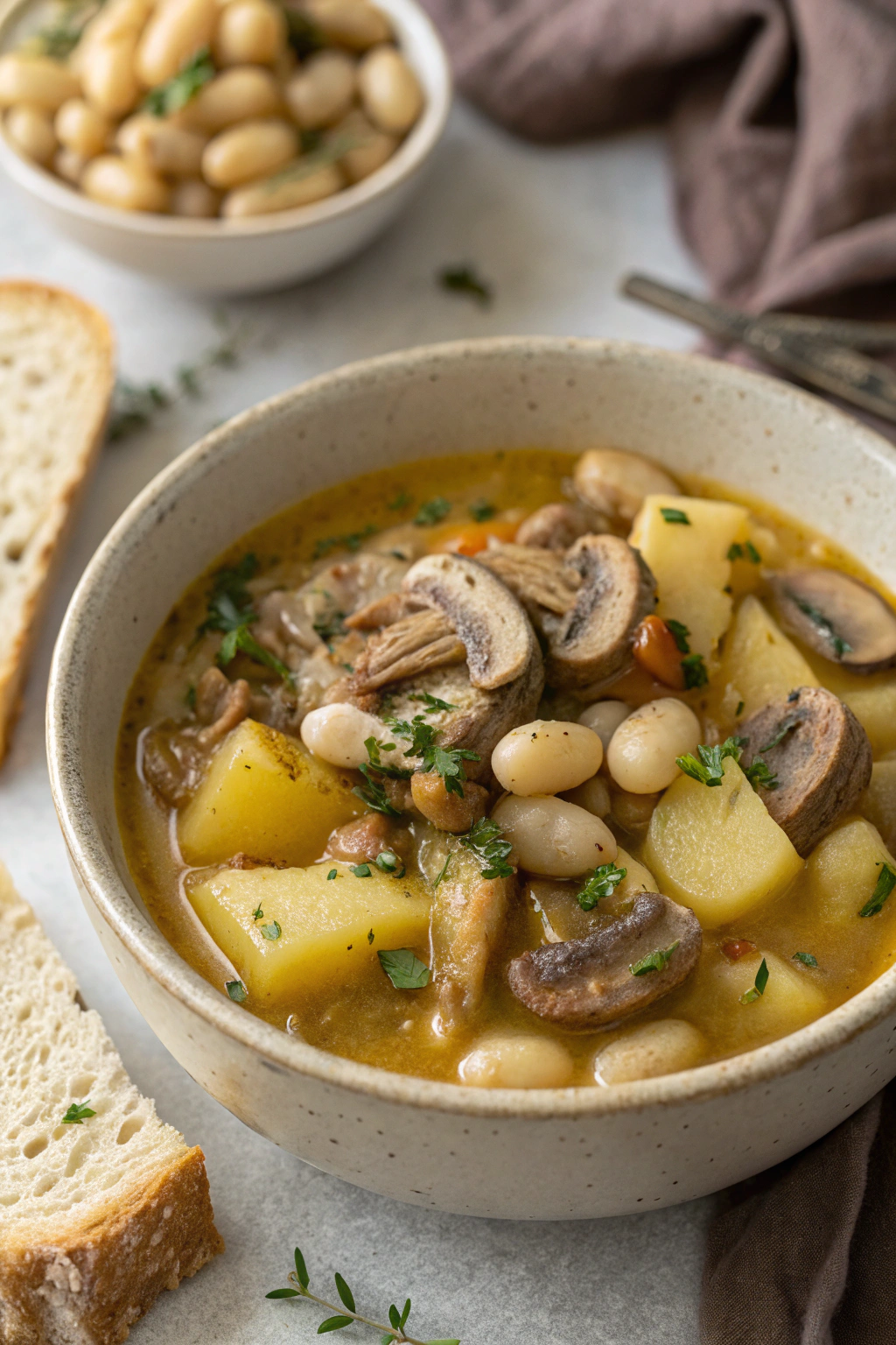 Cozy White Bean Mushroom Stew Recipe
