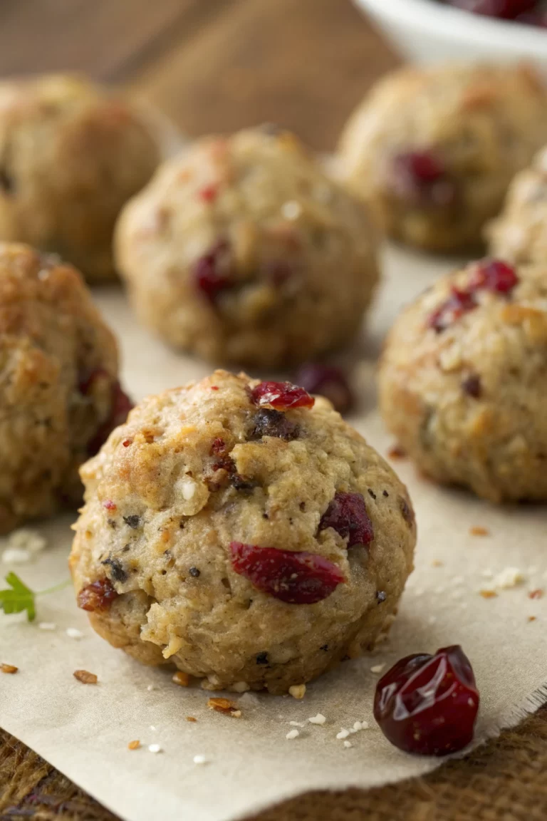 Cranberry Turkey Stuffing Balls