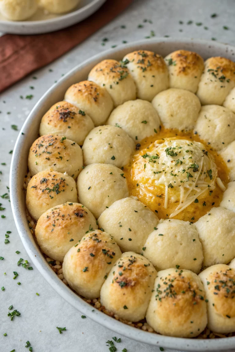 Garlic Bread Wreath with Baked Brie Recipe