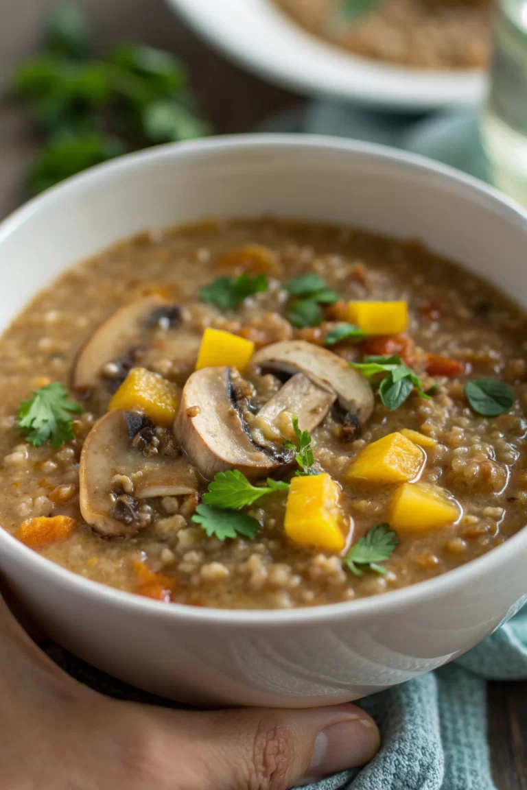 Healthy Mushroom Quinoa Soup Recipe