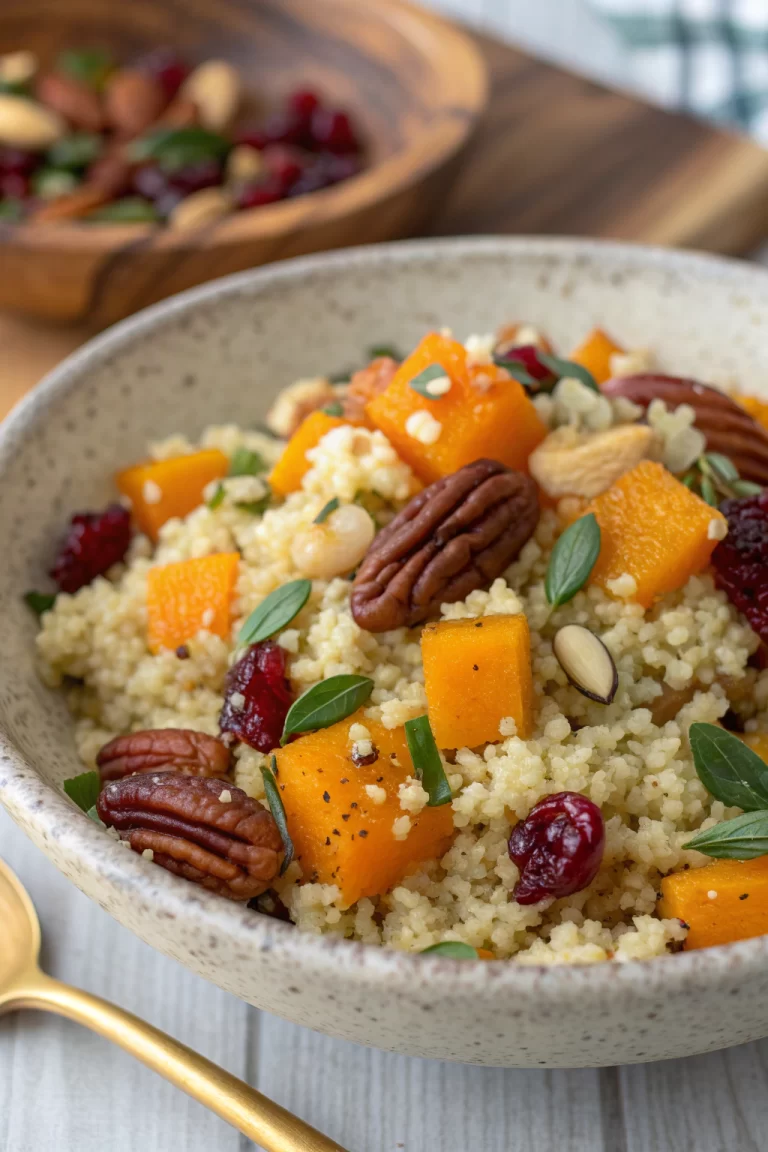 Roasted Pumpkin Quinoa Salad With Pecan Cranberry
