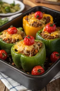 Stuffed Bell Peppers with Rice and Veggies