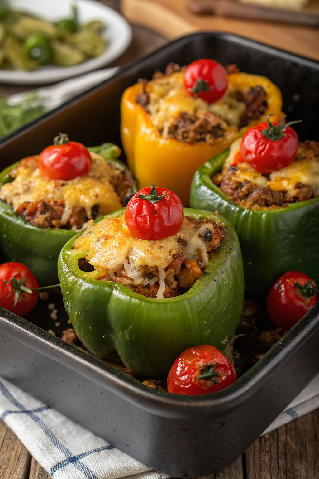 Stuffed Bell Peppers with Rice and Veggies