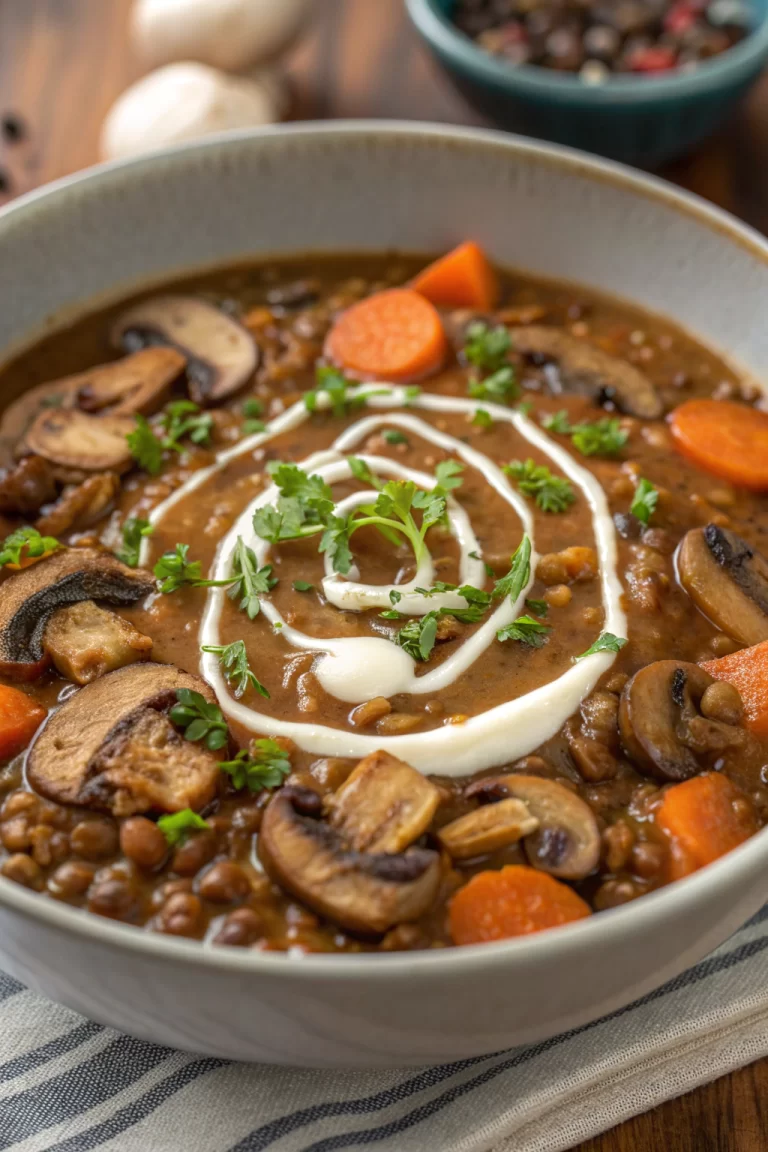 Tasty Vegan Lentil Mushroom Stew Recipe