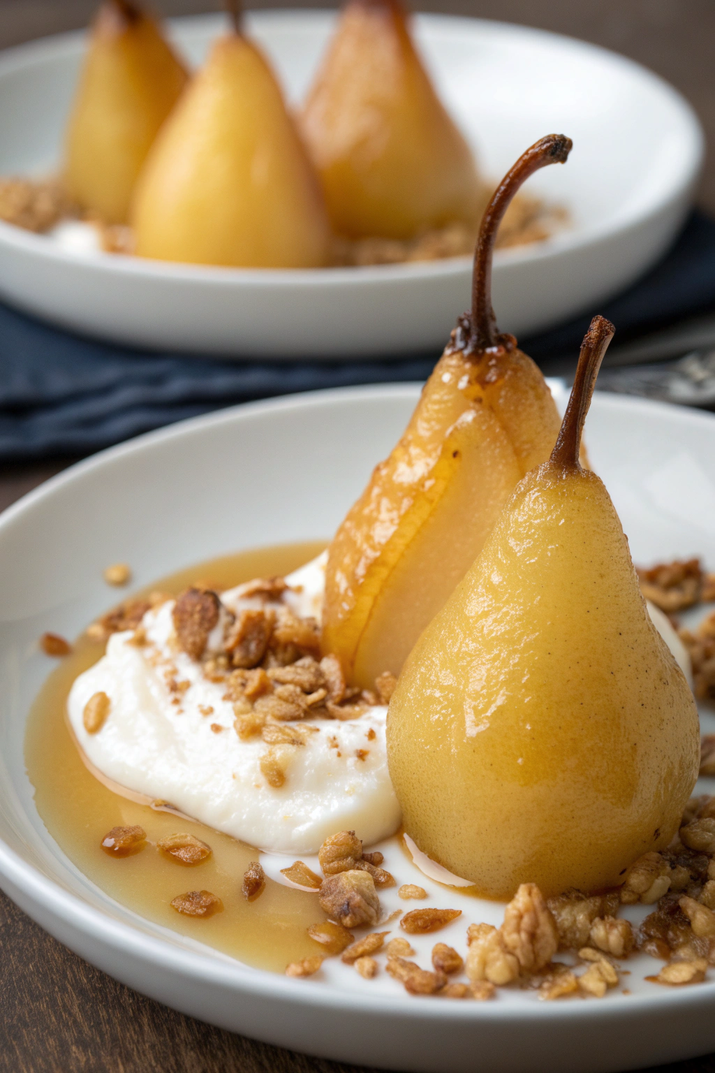 Vanilla Bourbon Poached Pears Recipe