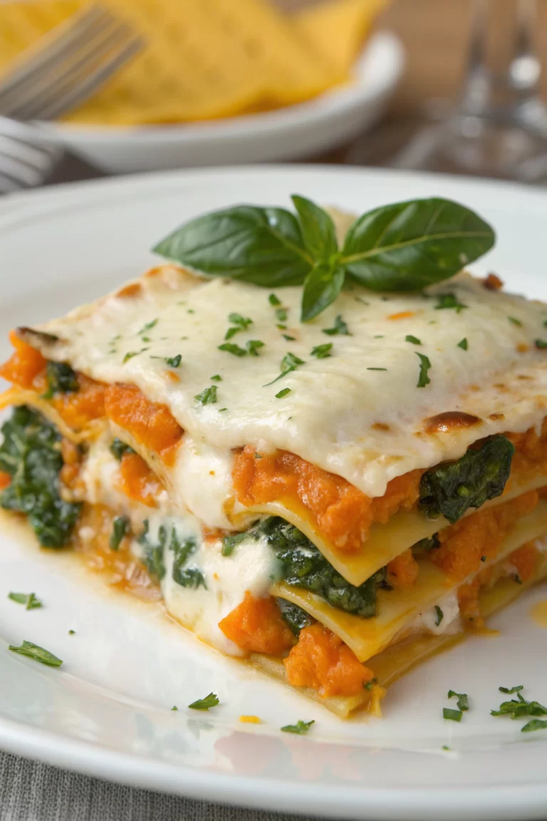 Vegetarian Pumpkin Spinach Lasagna Recipe