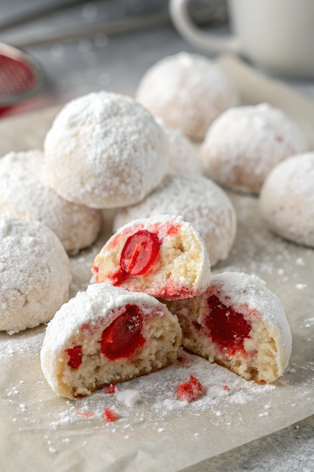 Cherry Snowball Cookies Recipe