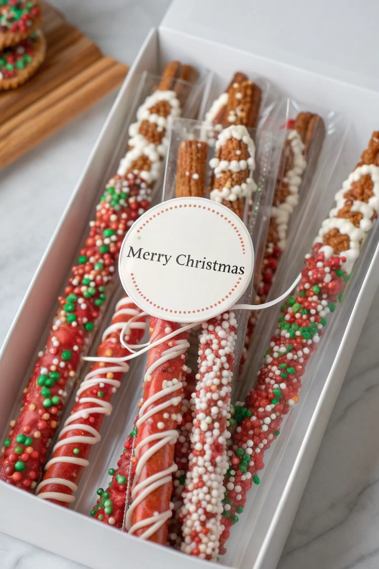 Christmas Chocolate Covered Pretzel Rods Recipe