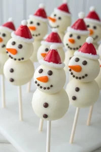 No Bake chocolate Snowman cake pops Recipe