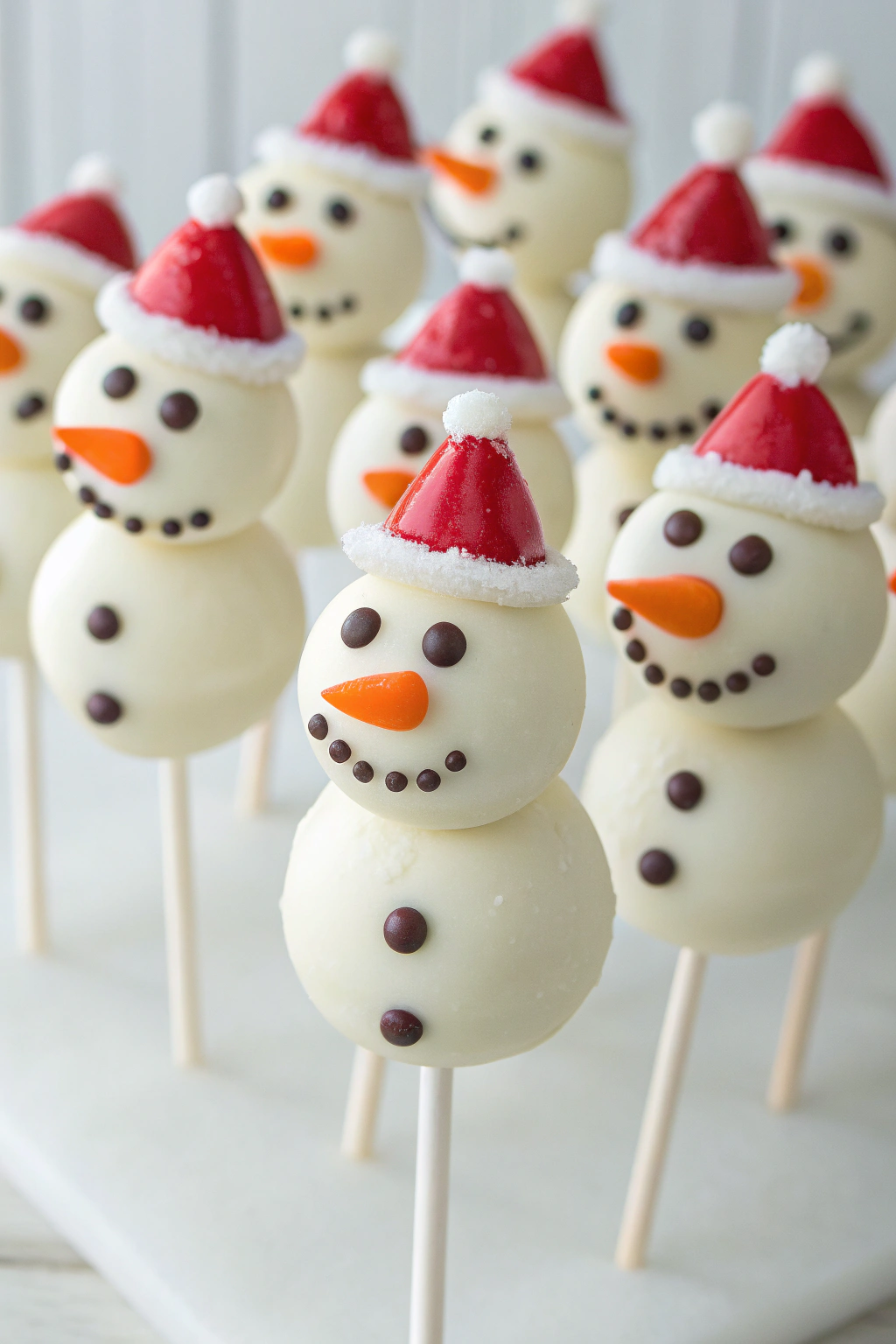 No Bake chocolate Snowman cake pops Recipe
