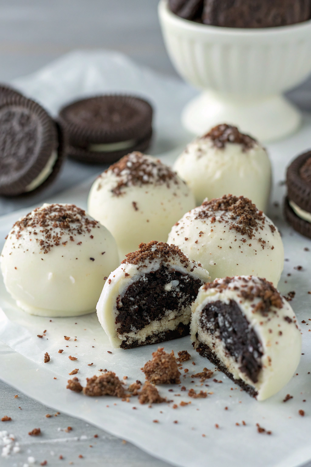 Oreo Balls Covered in White Chocolate Recipe