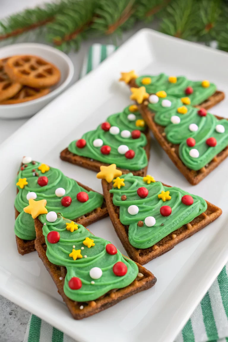 Pretzel and Candy Melt Christmas Trees Recipe