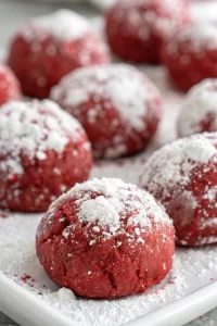 Red Velvet Snowball Cookies with White Chocolate Filling Recipe
