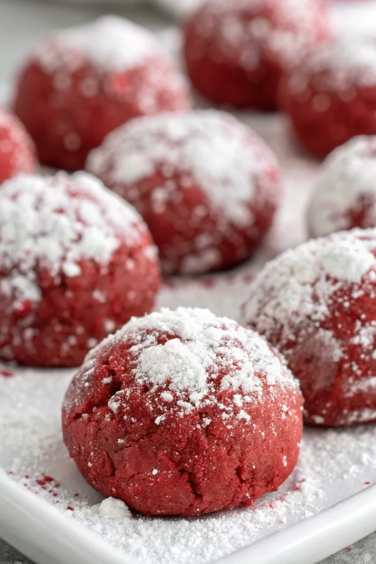 Red Velvet Snowball Cookies with White Chocolate Filling Recipe