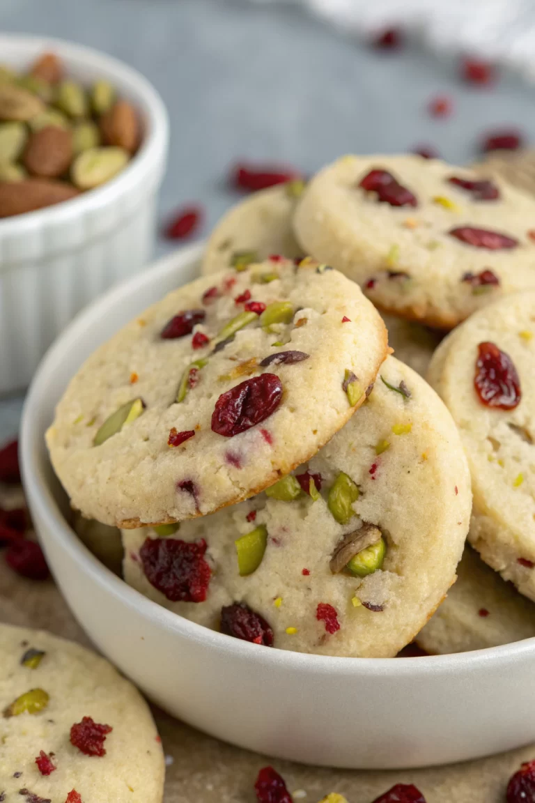 Slice & Bake Cranberry Pistachio Shortbread Cookies Recipe
