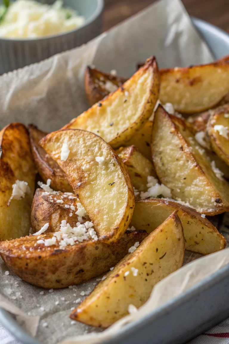 Baked Garlic Parmesan Potato Wedges Recipe